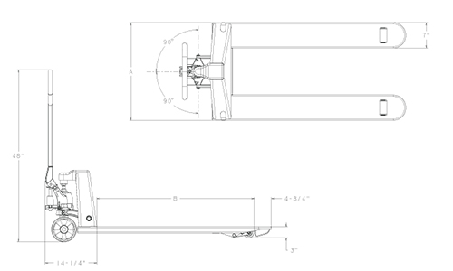 Galvanized pallet jack, pallet jack dimensions
