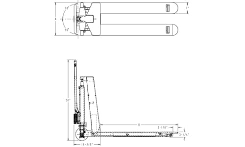 skid lifter, electric skid lift, skid lift dimensions